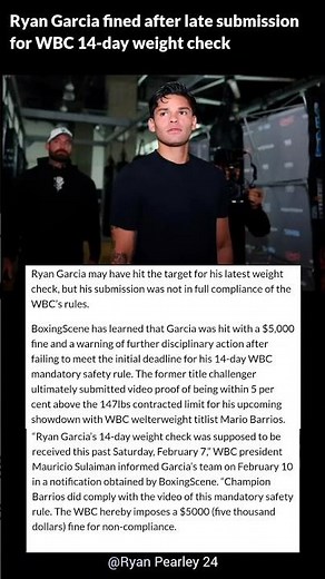 WBC Weight Update: Ryan Garcia & Mario Barrios Cleared!#RyanGarcia#Boxing2026