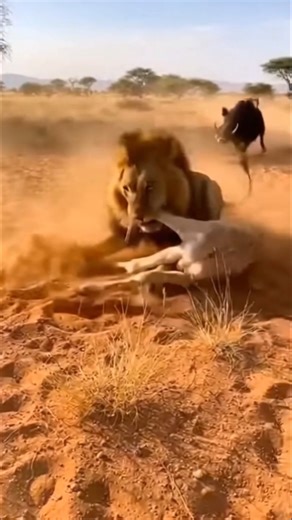 Lion Attacks Baby Animal — Wild Boar’s Shocking Rescue Caught on Camera#wildlife #animals #usashorts