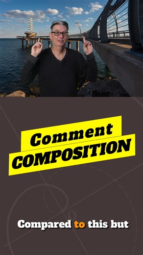 When learning photography… leading lines is one of the best composition tools for creating amazing images. This photo is a little boring, even though I composed it perfectly. And the final image will be the difference between night and day. Before I reveal it, can you guess the primary composition technique used? If you said leading lines, you’re correct. There are multiple lines from the pier and the railing that all lead us to the star of the show, which is this structure at the end of the pie