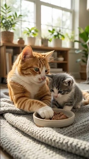 Heartwarming Mother Cat Feeding Her Baby Kitten 🐱❤️ The Sweetest Bond You'll See Today
