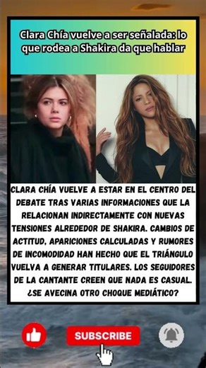 👀 Clara Chía vuelve a ser señalada: lo que rodea a Shakira da que hablar