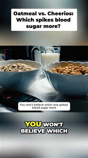 Cereal Vs Oatmeal And Our Blood Sugar😱 #bloodsugar #glucosespike #cgm #diabetes #diabetesdiet