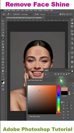Remove Face Shine - Adobe Photoshop Tutorial ! #photoshop #shorts #foryou