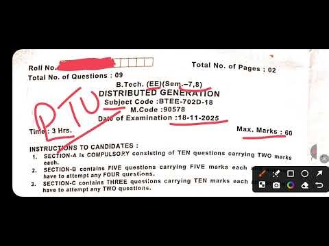 DISTRIBUTED GENERATION || B.TECH || ELECTRICAL ENGINEERING || PREVIOUS YEAR PAPER