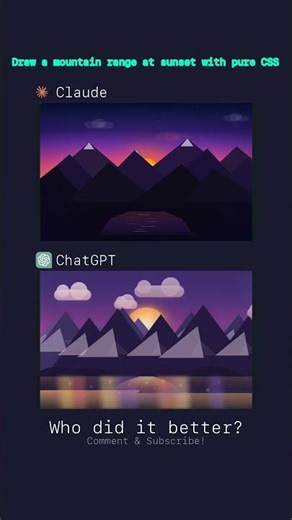 Claude vs ChatGPT: Mountain Sunset Scene #Shorts
