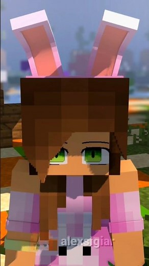 Prank rabbit is stuck of beautiful angry (Easter Day) - minecraft animation #shorts