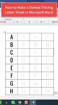 How to Create a Dotted Tracing Letter Sheet in Microsoft Word 📄