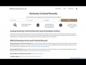 Kentucky Criminal Records (Search Arrest / Free Public Lookup Online)