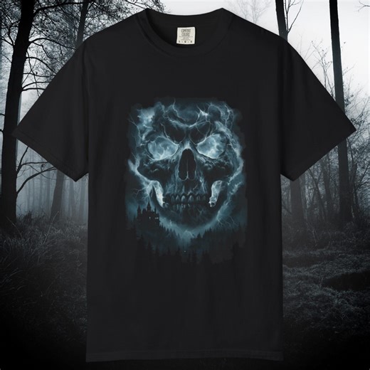 Goth Clothes Storm Skull T-shirt | Dark Horror Design - Etsy