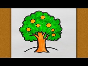 How to draw an Orange tree | Art of Kala
