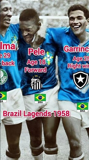 Brazil Legends 1958 🇧🇷🏆 | Pelé, Garrincha & Djalma Santos