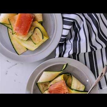Olive Oil Poached Salmon with Pickled Zucchini and Yellow Squash | CHEFS Catalog
