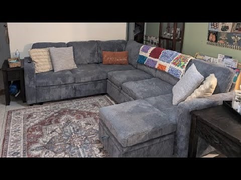 HONBAY Sectional Sleeper Sofa with Pull Out Bed, Corduroy L Shaped Couch with Storage Review