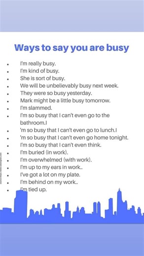 Ways to say you are busy #englishlearner #englishknowledge #fyp #fypシ #englishlearning #tiktok #english #englishlanguage