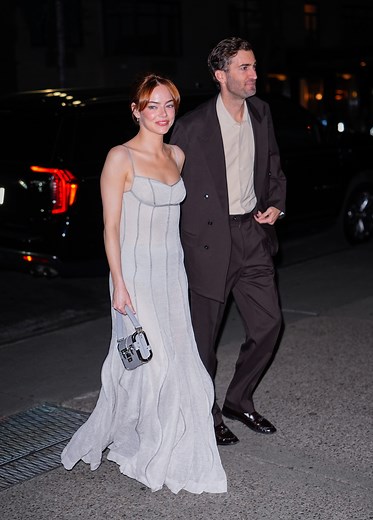 Emma Stone and Dave McCary Have a Rare Date Night at the 'Bugonia' NYC Premiere