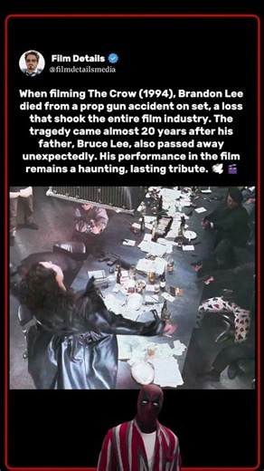 When Filming the Crow (1994), Brandon Lee's Death Marked a Tragic Loss