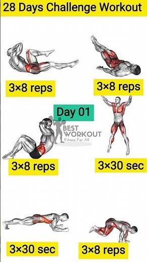 30 Day Home Fitness Challenge 💪 Transform Your Body Fast! #teamhamza