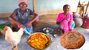 ELEPHANT FOOT YAM Chicken Cooking | Elephant Foot Yam with chicken Gravy| Village Cooking | Indian tribe food