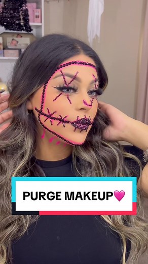 PURGE🩷 | Tutorial✍🏼 #purge #purgemakeup #makeup #makeuptutorial #spooky #october #halloween #halloweenmakeup #fyp