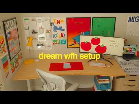 dream home office makeover & tour | productive/cozy standing desk, colorful organization, art!