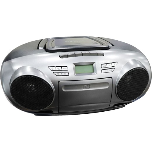 Insignia - AM/FM Radio Portable CD Boombox with Bluetooth - Silver/Black (Used) - Walmart.ca