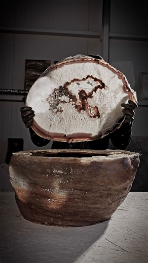 Alex Turco /OnlyOne collection on Instagram: ".. My infinite passion for Mother Nature drives me to create these new ‘collectible design’ pieces, unique artworks that seek to enter the world of FUNCTIONAL ART in a highly innovative way. Since I was a child, thanks to my father, I have collected minerals, which I often went with him to collect in the quarries and mountains. ╱ This artwork, titled CAST AGATE, is a one-of-a-kind coffee table made of cast brass with a slide of real Agate. ╱ #AlexTur