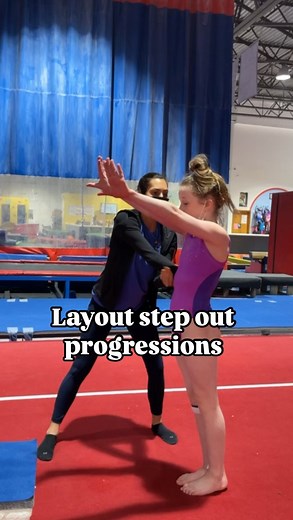 Kimmy Marie🫶🏽 on Instagram: "Layout step out progressions. These steps are for the athlete that understand the mechanics and what they need to do. I’ve learned teaching standing layouts first before doing it connected to a back handspring is more effective long term. I will create an introduction video which will be the steps you can use to teach the mechanics of the layout step out which will help the athlete understand what they need to do. #gymnastics #gymnastics #gymmotivation #gymnastsofi
