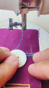 Sewing button using a semi portable sewing machine #sewing #sewingbutton #sewinglovers | Mugi Wiyono