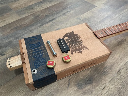 Electric 4-string Cigar Box Guitar