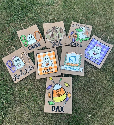 Personalized Halloween Trick-or-treat Bags | Halloween Candy Bags | Custom Halloween Party Favor Bag - Etsy