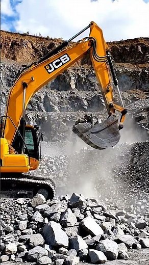 JCB Working in Mountain Quarry ⛰️ Heavy Machine Rock Loading 🚜 #JCB #Shorts #Quarry