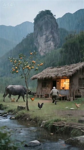 什么样的人会喜欢大山里的隐居生活！#我的乡村生活 #乡村田园生活 #乡愁记忆 #暴風雨 #下雨 #下雨天 #下雨聲 #下雨的声音 #雨 #雨音 #雨の音 #雨と雷 #雨降り #农村生活 #农村