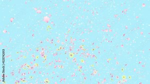 Summer Flower and Petals Blast on Pastel Background. Blast of daisy on pastel background Stock Video