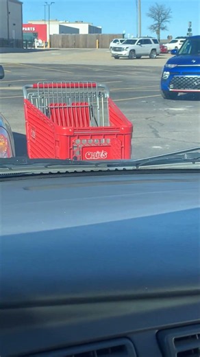 Unattended Shopping Cart Veers Into Car