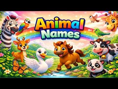 20 Animal Names | بچوں کے لیے جانوروں کے نام اور آوازیں | In Urdu And English | Kids Learning Videos