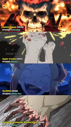 Regeneration scenes have become some of the most jaw-dropping flexes in anime animation, and a few studios have absolutely mastered them. In Demon Slayer: Kimetsu no Yaiba by Ufotable, Muzan’s near-instant regeneration reflects the Upper Demon lore: demons can rebuild their bodies unless struck by Nichirin blades or sunlight, and the animation emphasizes his inhuman biology with seamless compositing and morphing effects. Super Crooks, produced by Bones, adapts Mark Millar’s comic style into shar