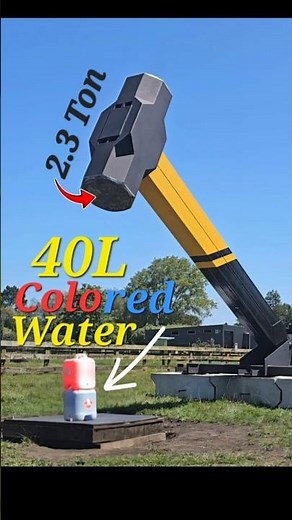 Crushing 40L Of Colored Water With World's Largest Sledge Hammer
