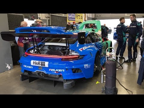 2025 NLS6 Falken Porsche 911 GT3 R engine warm-up