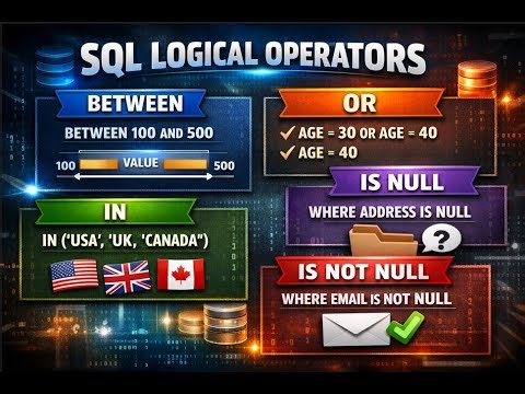 SQL Operators Explained for Beginners |AND, OR, BETWEEN, IS NOT