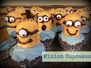Easy Minion Decorated Cupcakes