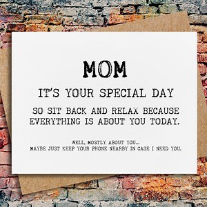 Funny Birthday Card for Mom | It's Your Special Day | Card for Mom | Card From Daughter | Mother Daughter | Funny Mother's Day Card - Etsy