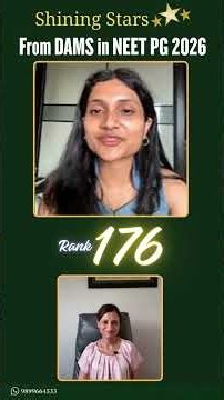 RANK 176 - SHINING STAR OF DAMS NEET PG 2026