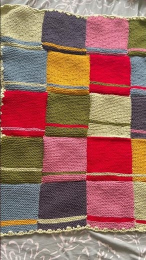 Peggy Squares handknit premmie baby blanket