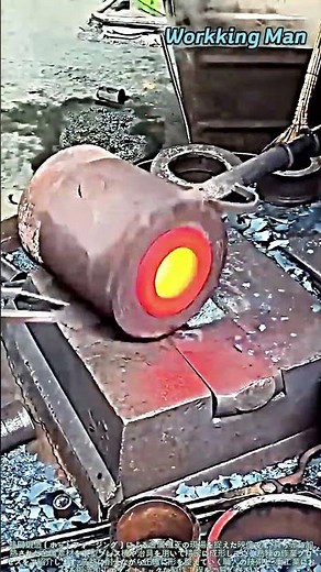 高温の金属部品を精密に鍛造加工する方法：驚きのプレス技術 #worker #process #forging #metalworking #blacksmith
