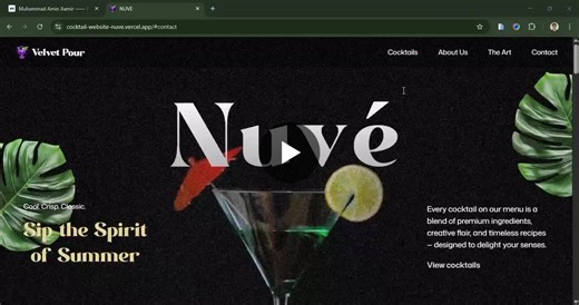 🍸 From Tutorial to Real Project — My Cocktail Website is Live! I just built a fully responsive and animated Cocktail Website, focusing on creating a premium, interactive user experience using… | Muhammad Amin Khan | 11 comments