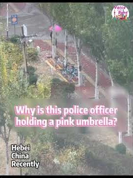 Why is this #police officer holding a pink #umbrella?