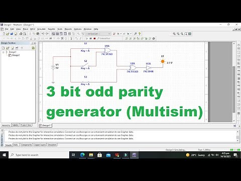 3 bit odd parity generator in multisim | simulation of 3 bit odd parity generator in multisim