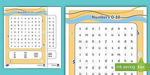 Numbers 0-10 Word Search Indonesian