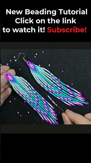 Long Fringe Native Style Earrings #seedbeadsearrings #beadingtutorials #nativestyleearrings
