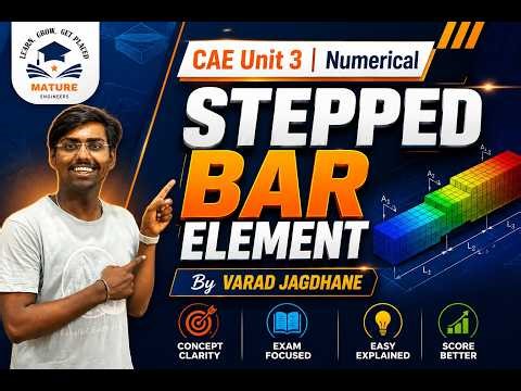 Stepped Bar Element Numerical Explained | CAE Unit 3 | FEA for Mechanical Engineering